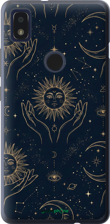 Силиконовый чехол Celestial Harmony: Sun & Moon Gold Mystic Pattern для ZTE Blade L210 - 6778u-2453 изображение 
