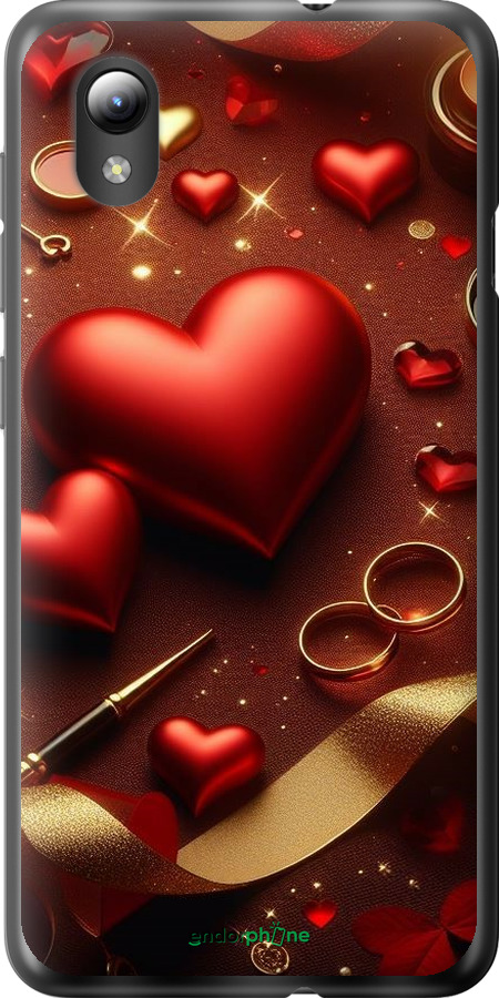 Силиконовый чехол Сердечки v3 для ZTE Blade L8 - 5833u-2448 изображение 