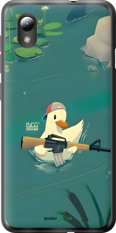 Силиконовый чехол Уточка с автоматом для ZTE Blade L8 - 6356u-2448 изображение 