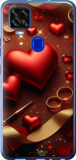 Силиконовый чехол Сердечки v3 для ZTE Blade V2020 - 5833u-2529 изображение 