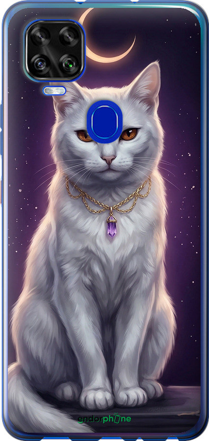 Силиконовый чехол Mystic White Cat Gothic Dark Purple Gold для ZTE Blade V2020 - 6805u-2529 изображение 