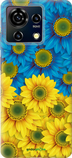 Силиконовый чехол Жёлто-голубые цветы для ZTE Blade V50 Vita - 1048u-3813 изображение 