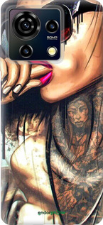 Силиконовый чехол Девушка в тату для ZTE Blade V50 Vita - 4001u-3813 изображение 