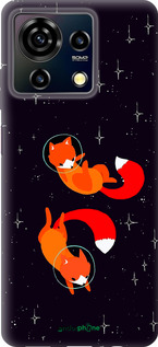 Силиконовый чехол Лисички в космосе для ZTE Blade V50 Vita - 4519u-3813 изображение 