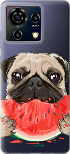 Силіконовий чехол Мопс і кавун для ZTE Blade V50 Vita - 4665u-3813 изображение 