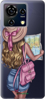 Силіконовий чехол Дівчина з картою для ZTE Blade V50 Vita - 4704u-3813 изображение 