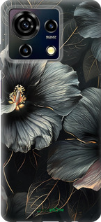 Силиконовый чехол Черные цветы для ZTE Blade V50 Vita - 6031u-3813 изображение 