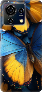 Силіконовий чехол Жовто-блакитні метелики для ZTE Blade V50 Vita - 6046u-3813 изображение 