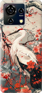 Силиконовый чехол Аист в цвету сакуры для ZTE Blade V50 Vita - 6109u-3813 изображение 