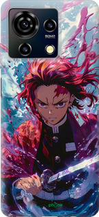 Силиконовый чехол Танджиро Камадо: Клинок рассекающий демонов для ZTE Blade V50 Vita - 6111u-3813 изображение 