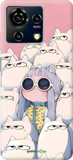 Силиконовый чехол Малышка с котами для ZTE Blade V50 Vita - 6295u-3813 изображение 