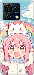 Силиконовый чехол Девочка аниме радуга для ZTE Blade V50 Vita - 6304u-3813 изображение 