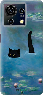 Силиконовый чехол С изображением кота и водяной лилии Monet для ZTE Blade V50 Vita - 6519u-3813 изображение 