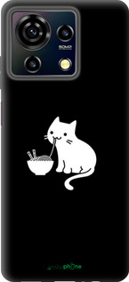 Силиконовый чехол С милым котом на черном фоне для ZTE Blade V50 Vita - 6528u-3813 изображение 