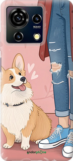 Силиконовый чехол Корги 3 для ZTE Blade V50 Vita - 6707u-3813 изображение 