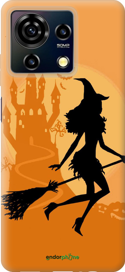 Силиконовый чехол Ведьма на метле для ZTE Blade V50 Vita - 1184u-3813 изображение 