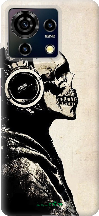 Силиконовый чехол Скелет-меломан v2 для ZTE Blade V50 Vita - 1200u-3813 изображение 