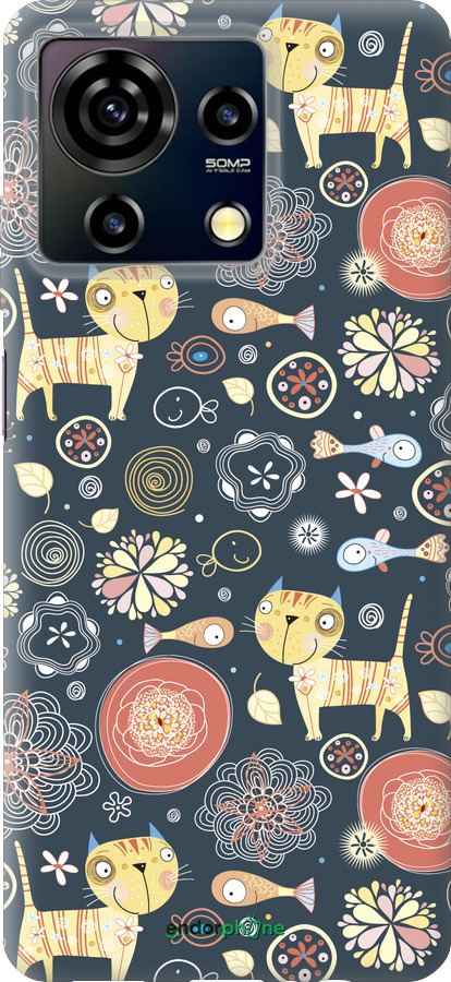 Силиконовый чехол Котята v4 для ZTE Blade V50 Vita - 1224u-3813 изображение 