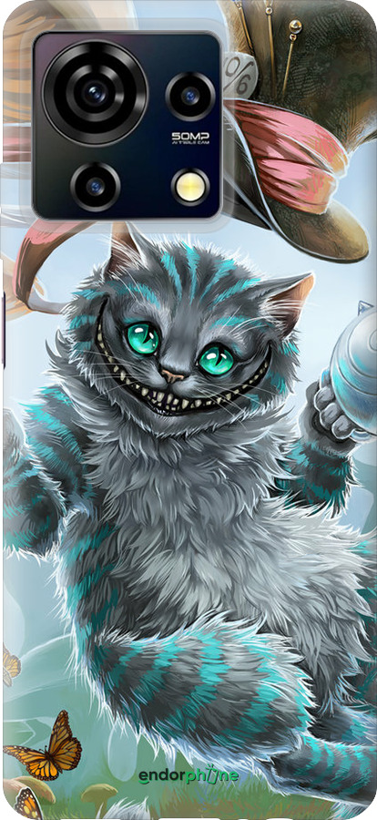 Силиконовый чехол Чеширский кот 2 для ZTE Blade V50 Vita - 3993u-3813 изображение 