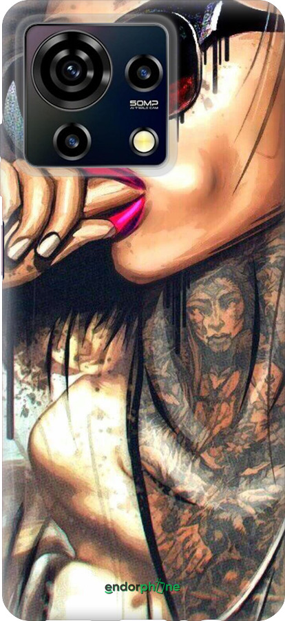 Силиконовый чехол Девушка в тату для ZTE Blade V50 Vita - 4001u-3813 изображение 