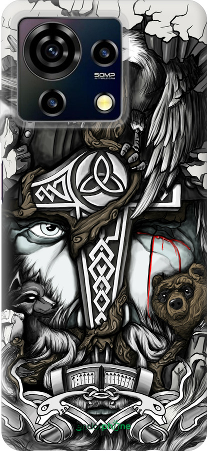 Силіконовий чехол Тату Вікінг для ZTE Blade V50 Vita - 4098u-3813 изображение 