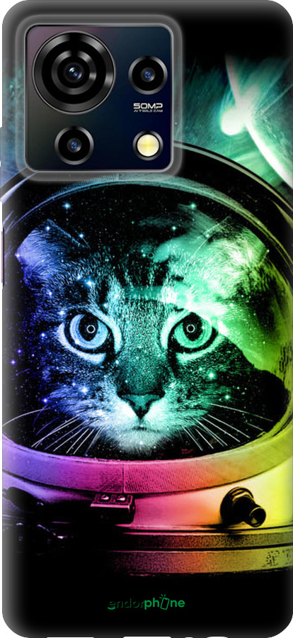 Силіконовий чехол Кіт-астронавт для ZTE Blade V50 Vita - 4154u-3813 изображение 