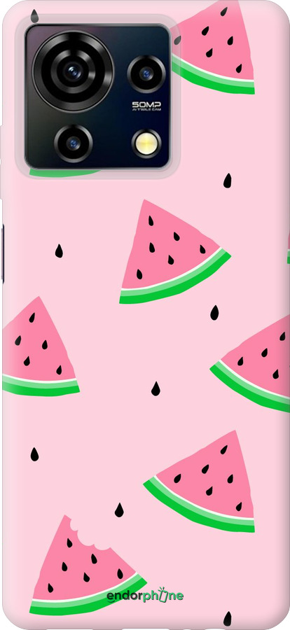 Силиконовый чехол Розовый арбуз для ZTE Blade V50 Vita - 4314u-3813 изображение 