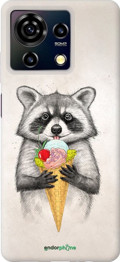 Силиконовый чехол Енотик с мороженым для ZTE Blade V50 Vita - 4602u-3813 изображение 