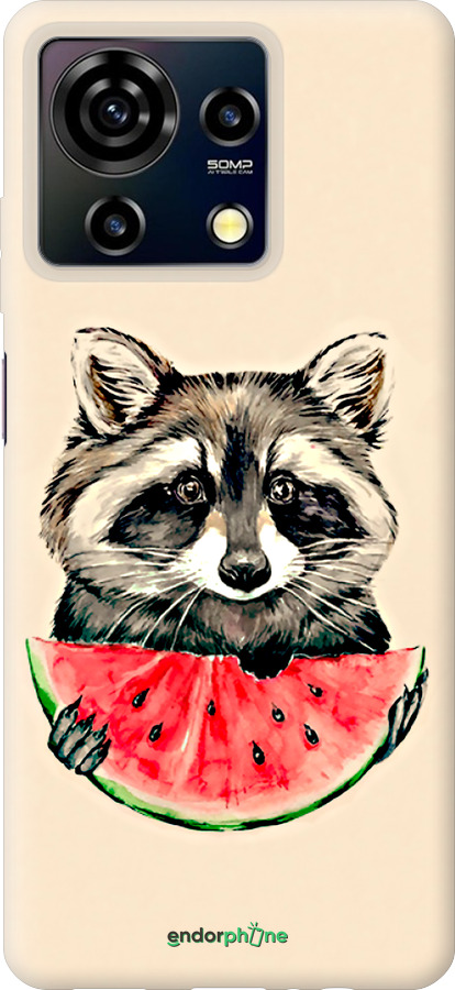 Силиконовый чехол Енотик с арбузом для ZTE Blade V50 Vita - 4605u-3813 изображение 
