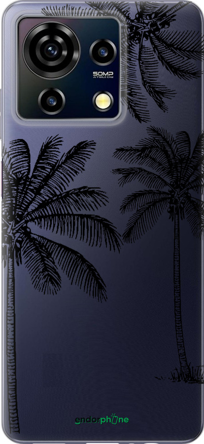 Силиконовый чехол Пальмы1 для ZTE Blade V50 Vita - 4634u-3813 изображение 