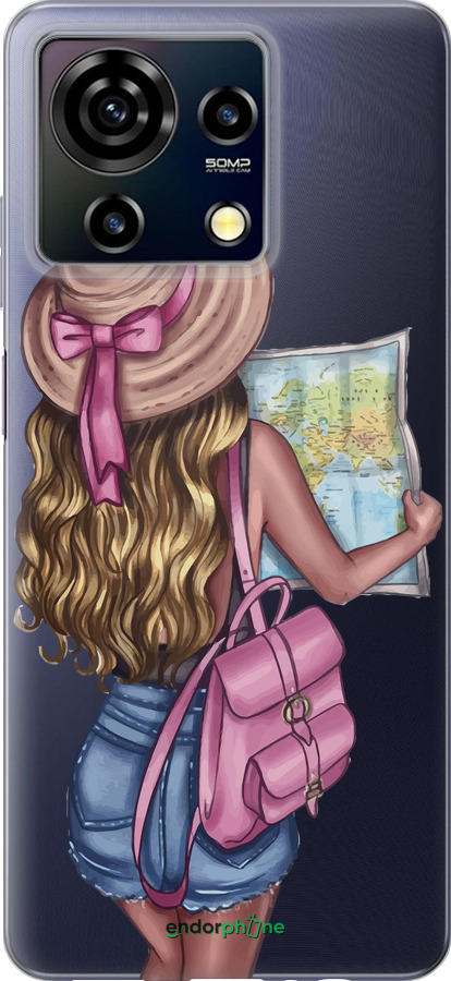 Силіконовий чехол Дівчина з картою для ZTE Blade V50 Vita - 4704u-3813 изображение 