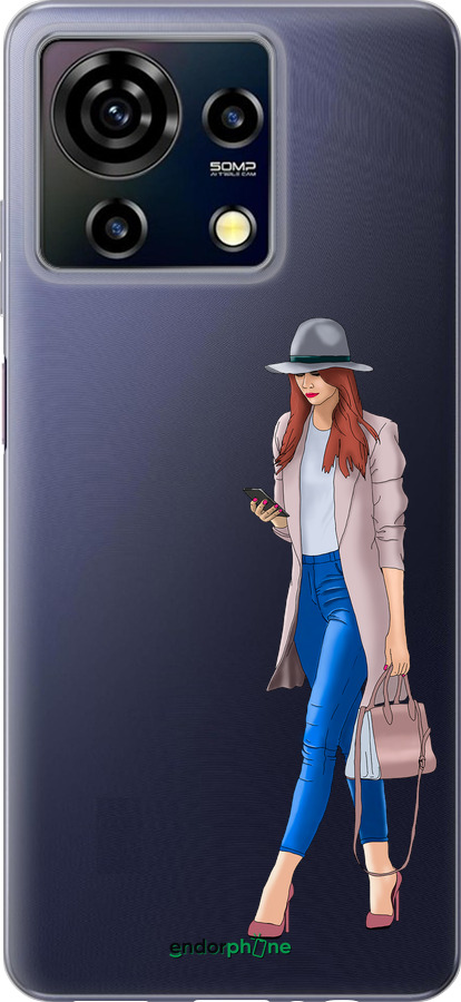 Силиконовый чехол Девушка 1 для ZTE Blade V50 Vita - 4751u-3813 изображение 