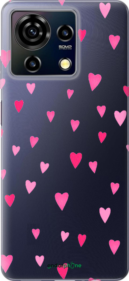 Силиконовый чехол Сердечки 2 для ZTE Blade V50 Vita - 4763u-3813 изображение 