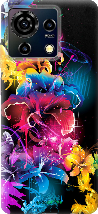 Силиконовый чехол Абстрактные цветы для ZTE Blade V50 Vita - 511u-3813 изображение 