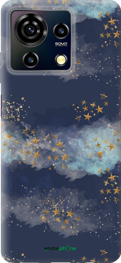Силиконовый чехол Ночь золотые звезды для ZTE Blade V50 Vita - 5421u-3813 изображение 