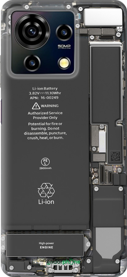 Силиконовый чехол Детали смартфона для ZTE Blade V50 Vita - 5487u-3813 изображение 