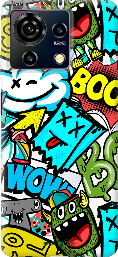 Силиконовый чехол Стикеры v4 для ZTE Blade V50 Vita - 5508u-3813 изображение 