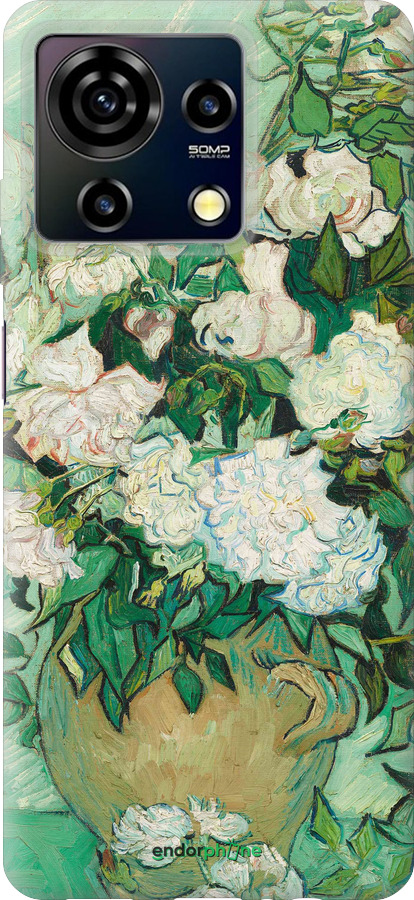 Силіконовий чехол Вінсент Ван Гог. Ваза з трояндами для ZTE Blade V50 Vita - 5543u-3813 изображение 