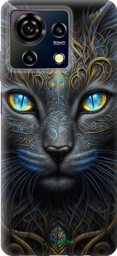 Силиконовый чехол Кошка для ZTE Blade V50 Vita - 5548u-3813 изображение 