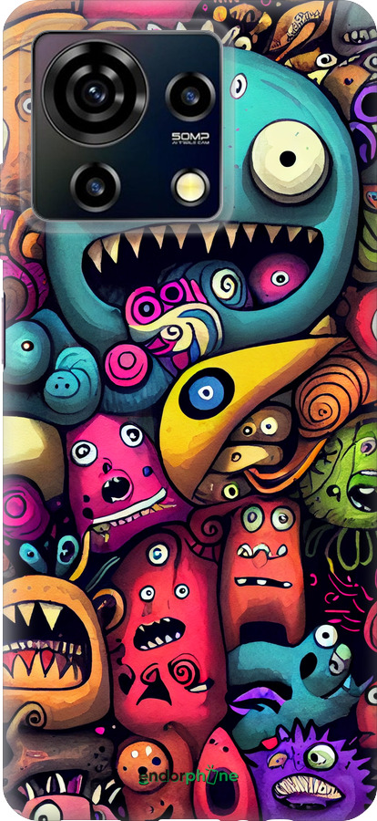 Силиконовый чехол Cмешные монстры для ZTE Blade V50 Vita - 5549u-3813 изображение 