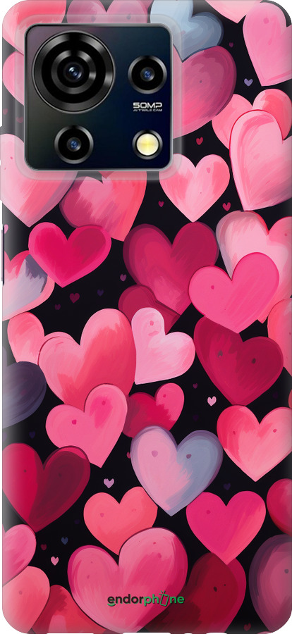 Силиконовый чехол Сердечки 4 для ZTE Blade V50 Vita - 5662u-3813 изображение 