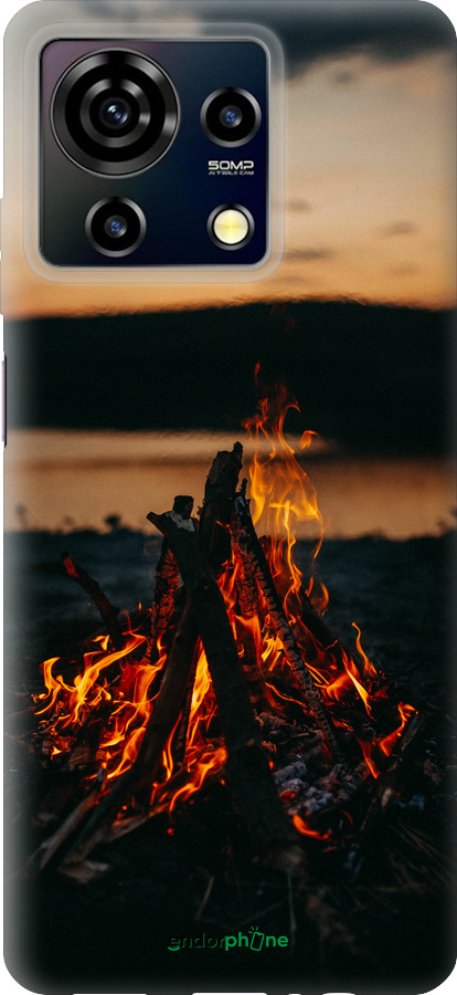 Силиконовый чехол Огонь для ZTE Blade V50 Vita - 6021u-3813 изображение 