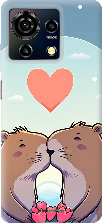 Силиконовый чехол Капибара любовь для ZTE Blade V50 Vita - 6027u-3813 изображение 