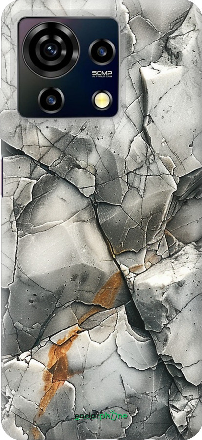 Силиконовый чехол Серый мрамор для ZTE Blade V50 Vita - 6041u-3813 изображение 