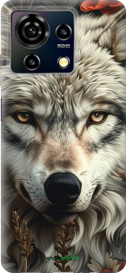 Силиконовый чехол Волчий взгляд для ZTE Blade V50 Vita - 6066u-3813 изображение 