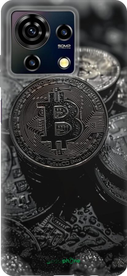 Силиконовый чехол Black Bitcoin для ZTE Blade V50 Vita - 6090u-3813 изображение 