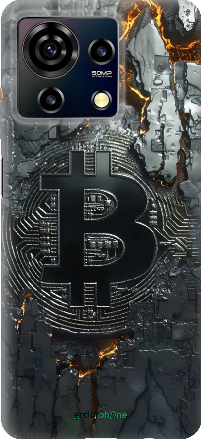 Силіконовий чехол Розпечений біткойн для ZTE Blade V50 Vita - 6091u-3813 изображение 