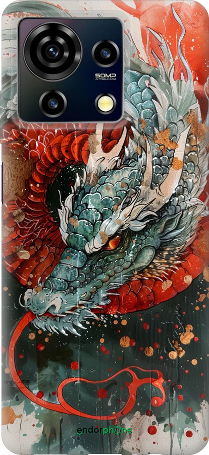 Силиконовый чехол Стихия огня для ZTE Blade V50 Vita - 6101u-3813 изображение 