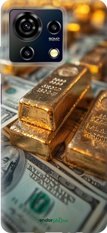 Силиконовый чехол Слитки и доллары для ZTE Blade V50 Vita - 6105u-3813 изображение 