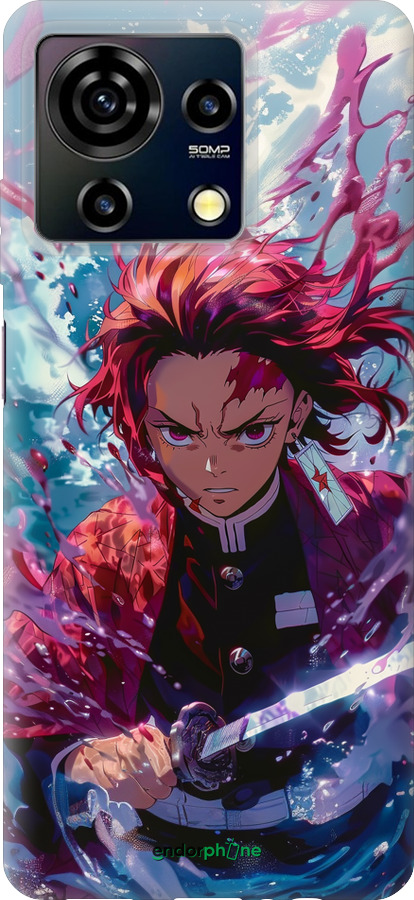 Силиконовый чехол Танджиро Камадо: Клинок рассекающий демонов для ZTE Blade V50 Vita - 6111u-3813 изображение 